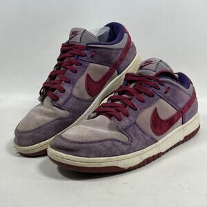 NIKE Dunk Low Plum Mens 8.5 Retro Nubuck Leather CU1726-500 Sneaker Purple